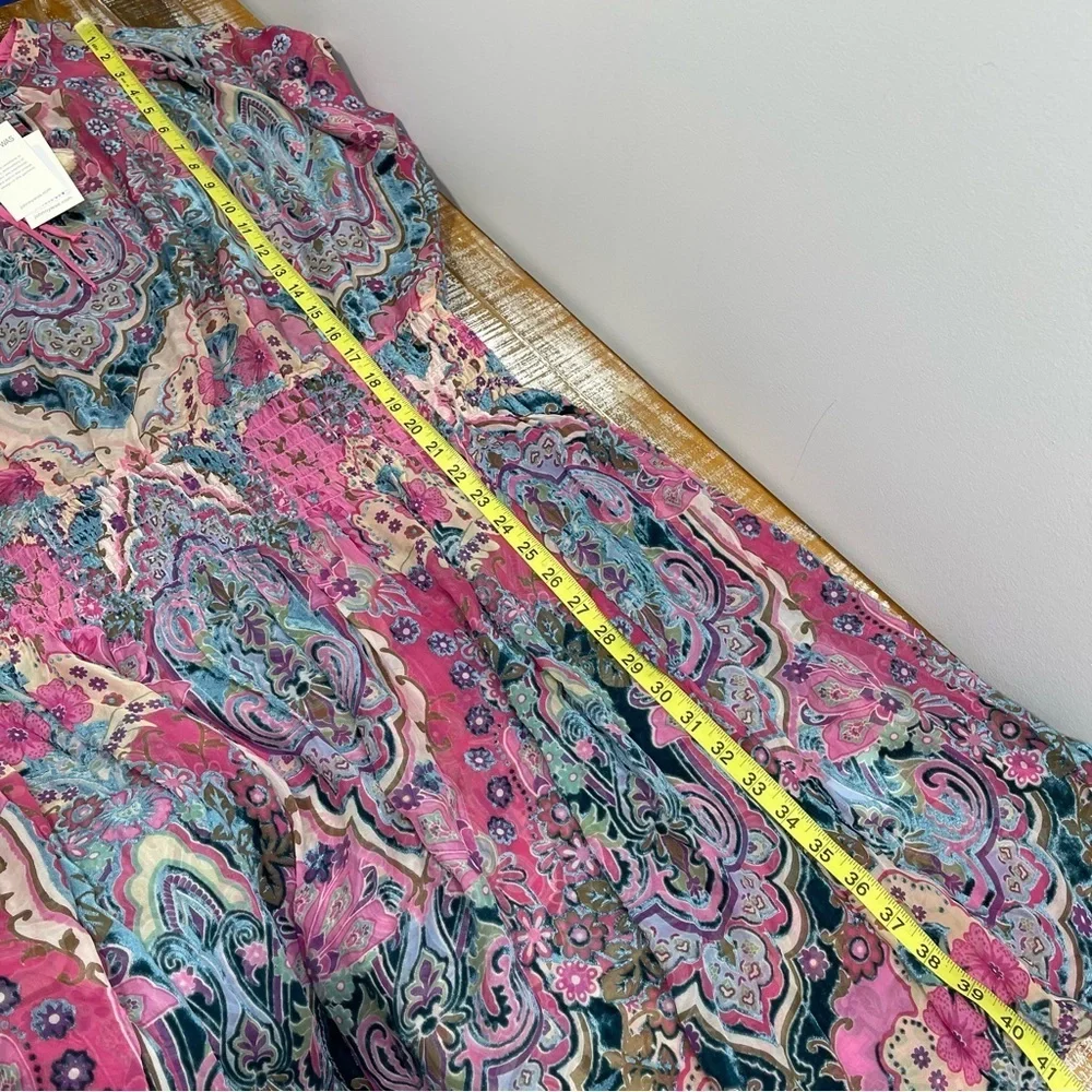NWT Johnny Was THIA BURNOUT DRESS (SLIP) PAISLEY MELODY Size:2X Color: PME